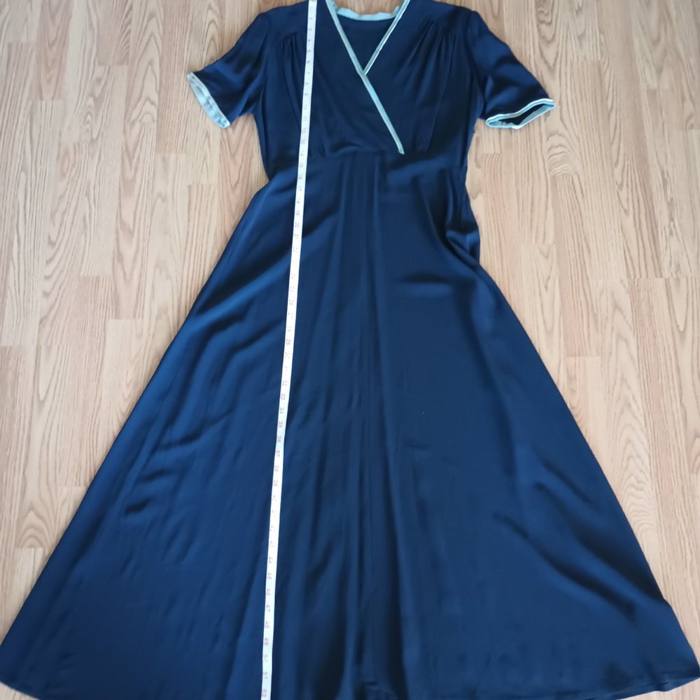 Vintage 40's Long Navy Dress